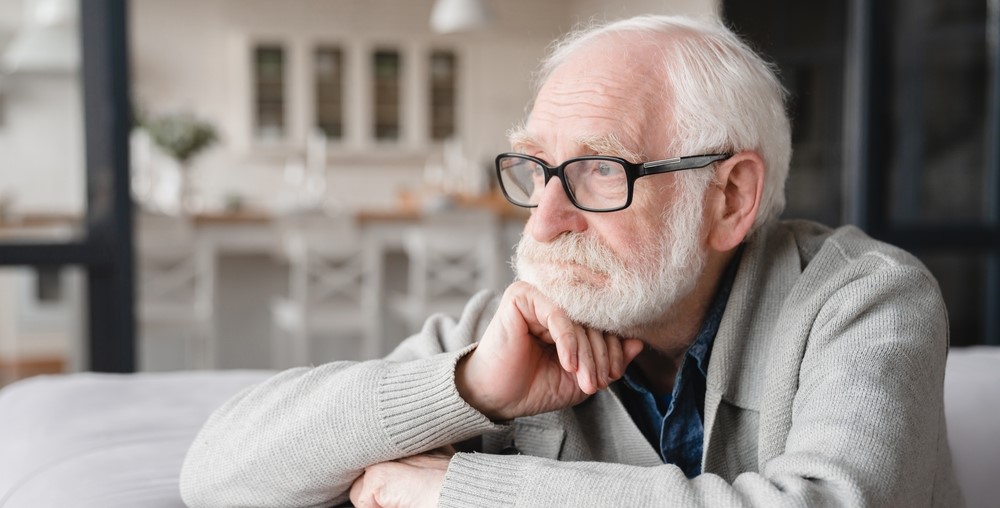 Sad elderly man